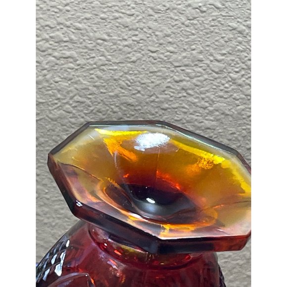 Vintage Indiana Carnival Glass Footed  Basket Iridescent Heirloom Sunset - Picture 7 of 11